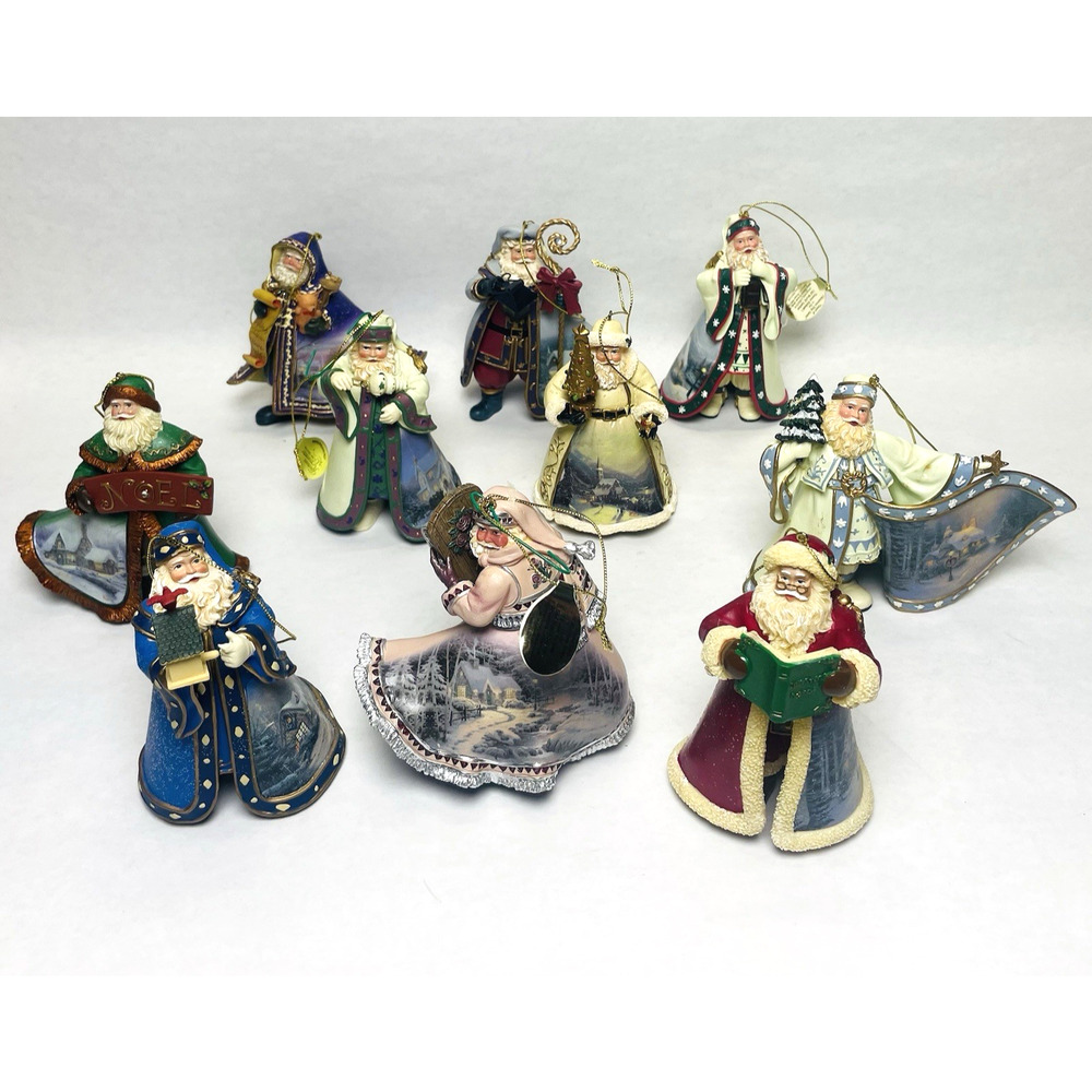 Thomas‎ Kinkade Old World Santa Christmas Ornament Lot of 10 Ashton Drake Set 2